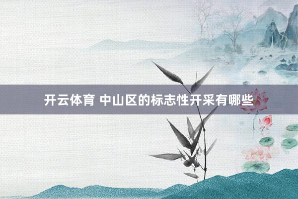 开云体育 中山区的标志性开采有哪些