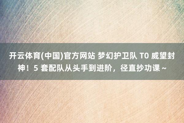 开云体育(中国)官方网站 梦幻护卫队 T0 威望封神！5 套配队从头手到进阶，径直抄功课～
