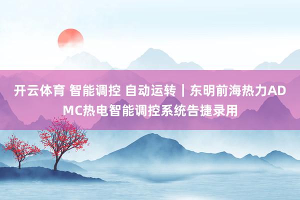 开云体育 智能调控 自动运转｜东明前海热力ADMC热电智能调控系统告捷录用