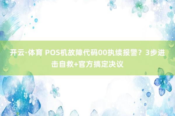 开云·体育 POS机故障代码00执续报警？3步进击自救+官方搞定决议