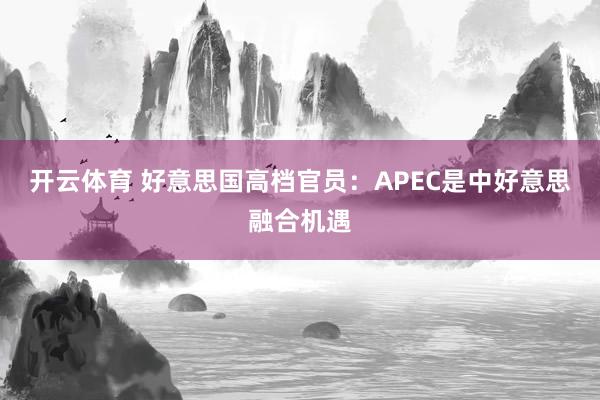 开云体育 好意思国高档官员：APEC是中好意思融合机遇