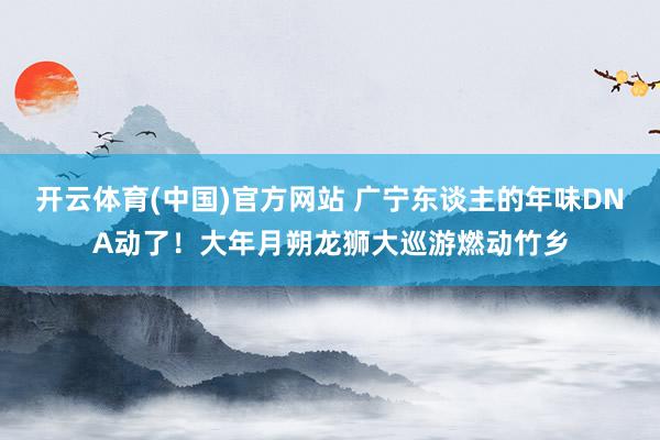 开云体育(中国)官方网站 广宁东谈主的年味DNA动了！大年月朔龙狮大巡游燃动竹乡
