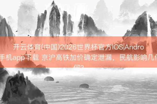 开云体育(中国)2026世界杯官方IOS|Android手机app下载 京沪高铁加价确定泄漏,民航影响几何?