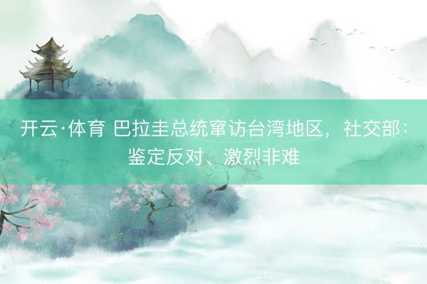 开云·体育 巴拉圭总统窜访台湾地区，社交部：鉴定反对、激烈非难