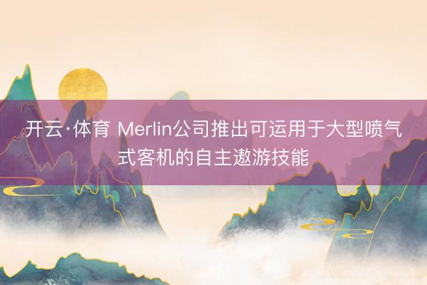 开云·体育 Merlin公司推出可运用于大型喷气式客机的自主遨游技能