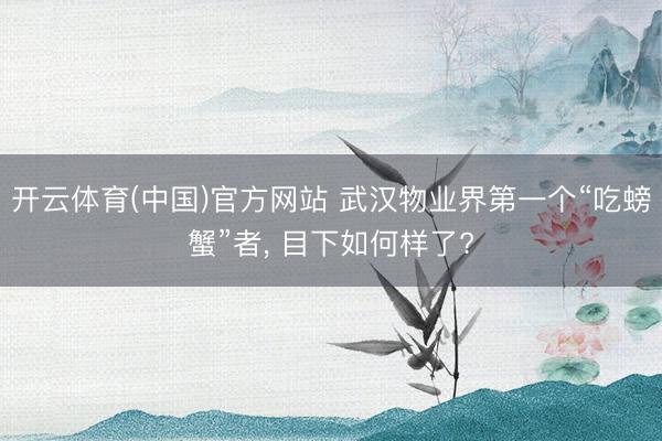 开云体育(中国)官方网站 武汉物业界第一个“吃螃蟹”者， 目下如何样了?
