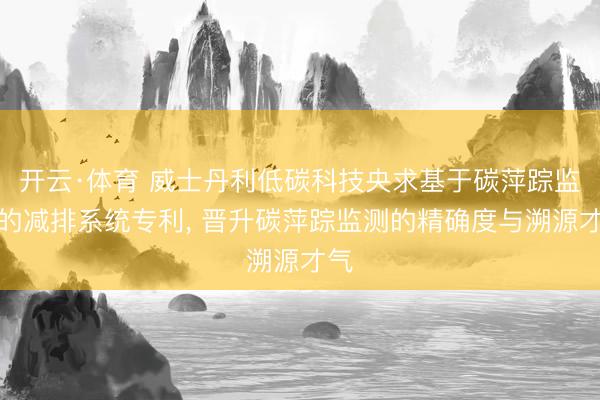 开云·体育 威士丹利低碳科技央求基于碳萍踪监测的减排系统专利， 晋升碳萍踪监测的精确度与溯源才气