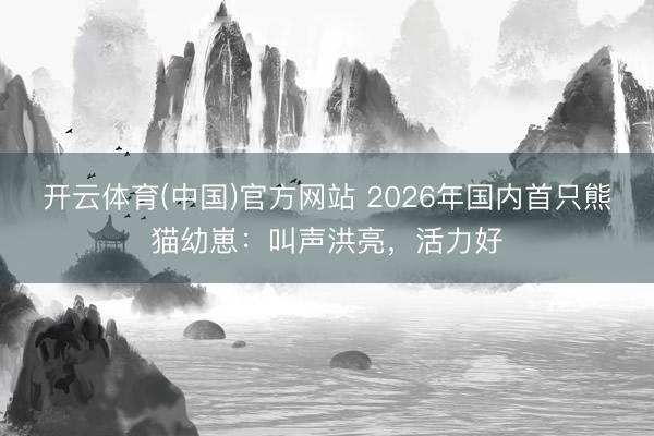 开云体育(中国)官方网站 2026年国内首只熊猫幼崽：叫声洪亮，活力好